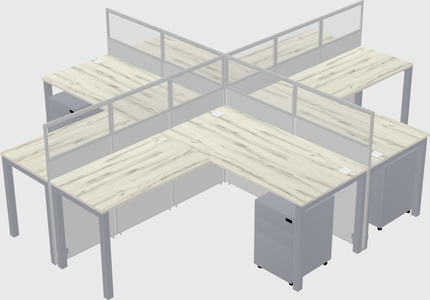 Shared l-shaped cubicles