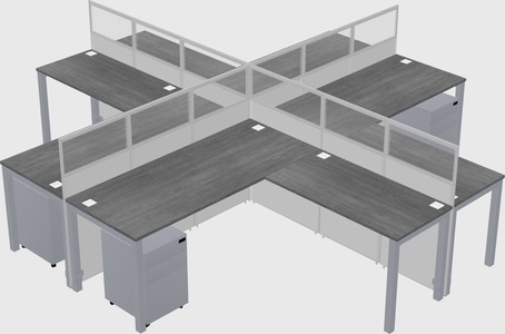 Shared l-shaped cubicles