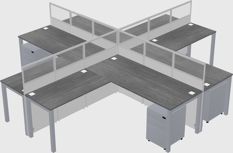 Shared l-shaped cubicles