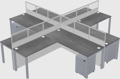 Shared l-shaped cubicles