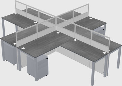 Shared l-shaped cubicles