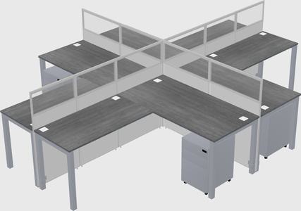 Shared l-shaped cubicles