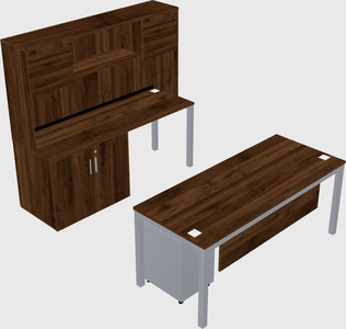 Parallel desk + cabinet