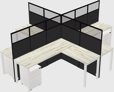 Shared l-shaped cubicles