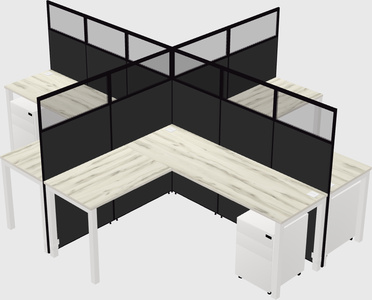 Shared l-shaped cubicles