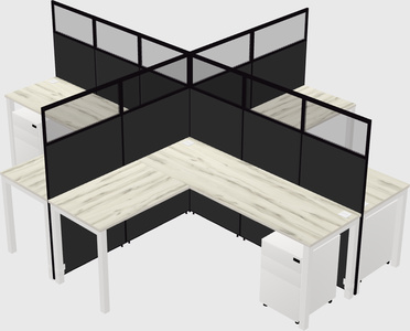 Shared l-shaped cubicles