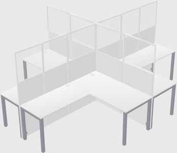 Shared l-shaped cubicles
