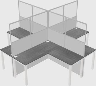 Shared l-shaped cubicles