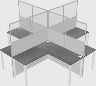 Shared l-shaped cubicles
