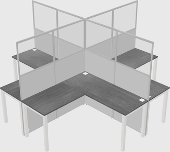 Shared l-shaped cubicles