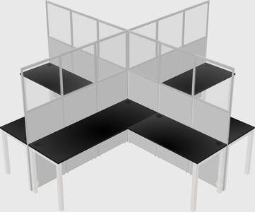 Shared l-shaped cubicles