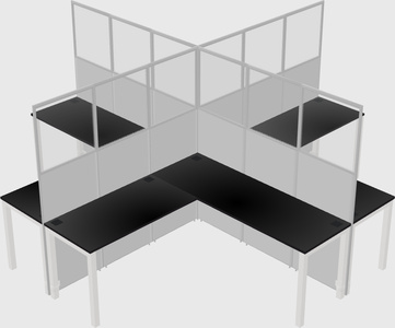 Shared l-shaped cubicles