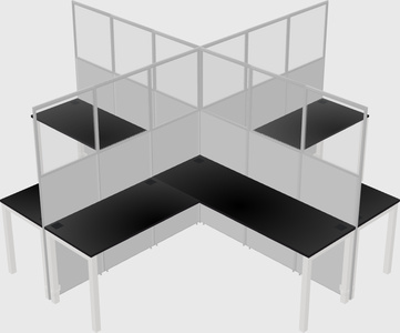 Shared l-shaped cubicles