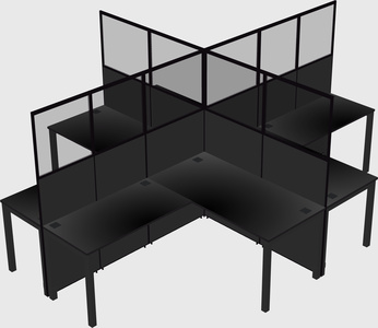 Shared l-shaped cubicles