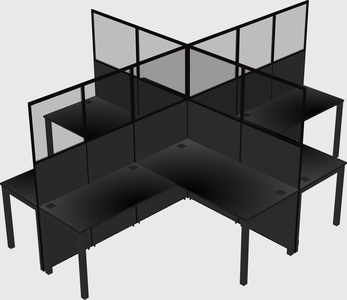 Shared l-shaped cubicles