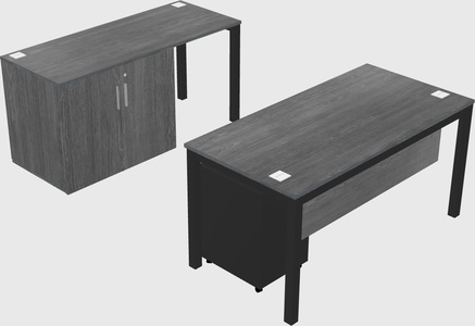 Parallel desk + cabinet