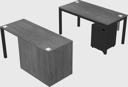 Parallel desk + cabinet