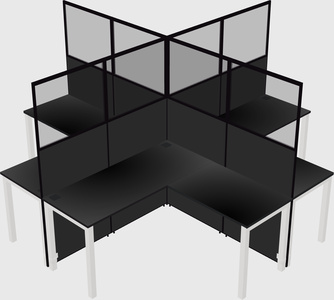 Shared l-shaped cubicles