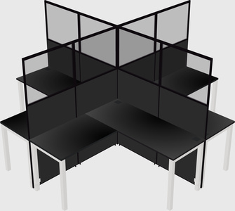 Shared l-shaped cubicles