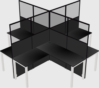Shared l-shaped cubicles