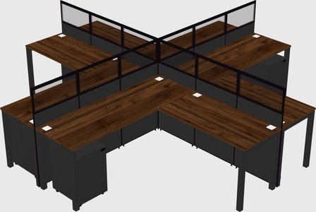Shared l-shaped cubicles