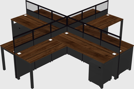 Shared l-shaped cubicles