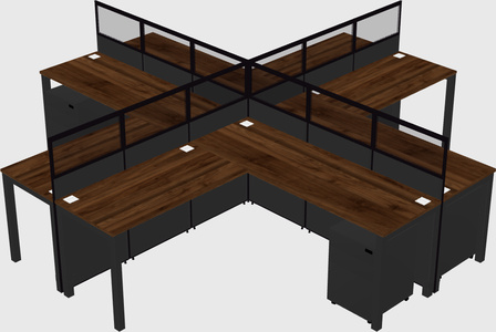 Shared l-shaped cubicles