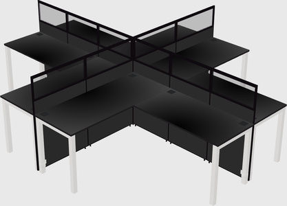 Shared l-shaped cubicles