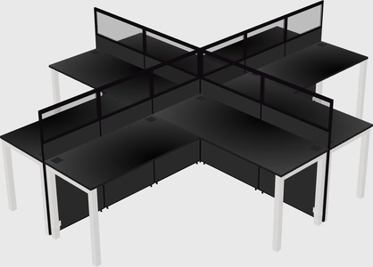 Shared l-shaped cubicles