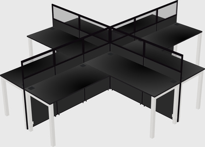 Shared l-shaped cubicles