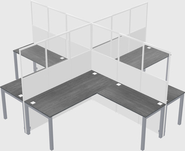 Shared l-shaped cubicles