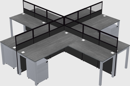 Shared l-shaped cubicles
