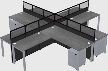 Shared l-shaped cubicles