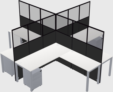 Shared l-shaped cubicles