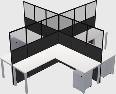 Shared l-shaped cubicles