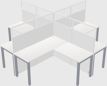 Shared l-shaped cubicles