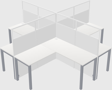 Shared l-shaped cubicles