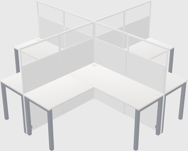 Shared l-shaped cubicles