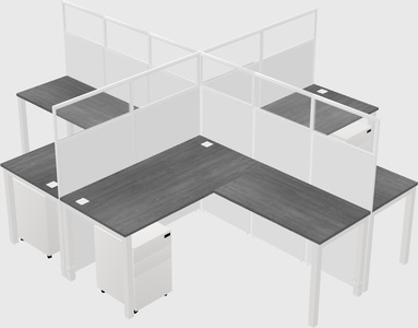 Shared l-shaped cubicles