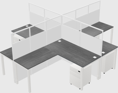 Shared l-shaped cubicles