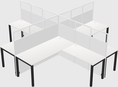Shared l-shaped cubicles