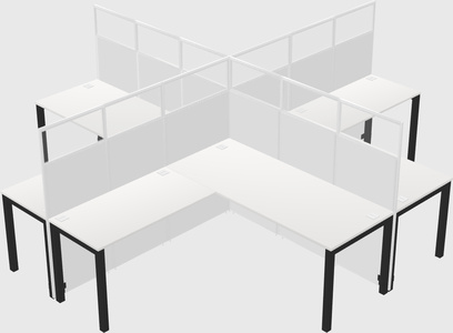 Shared l-shaped cubicles