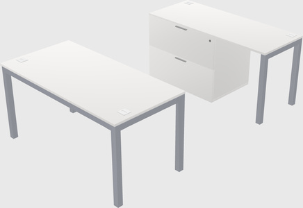 Parallel desk + file cabinet