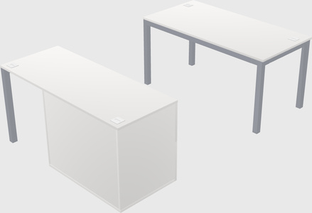 Parallel desk + file cabinet