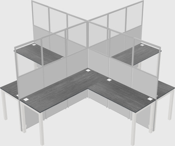 Shared l-shaped cubicles