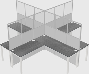 Shared l-shaped cubicles