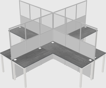 Shared l-shaped cubicles