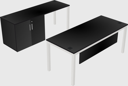 Parallel desk + cabinet