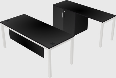 Parallel desk + cabinet