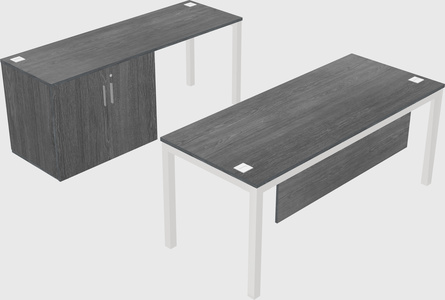 Parallel desk + cabinet